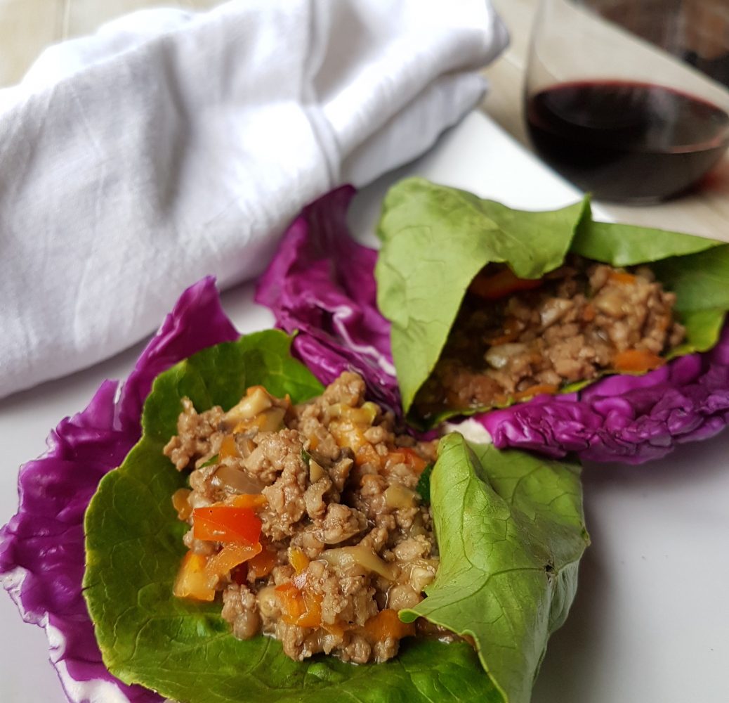 Beef san choi bao in lettuce wraps for fast easy healthy dinner with lots of vegetables